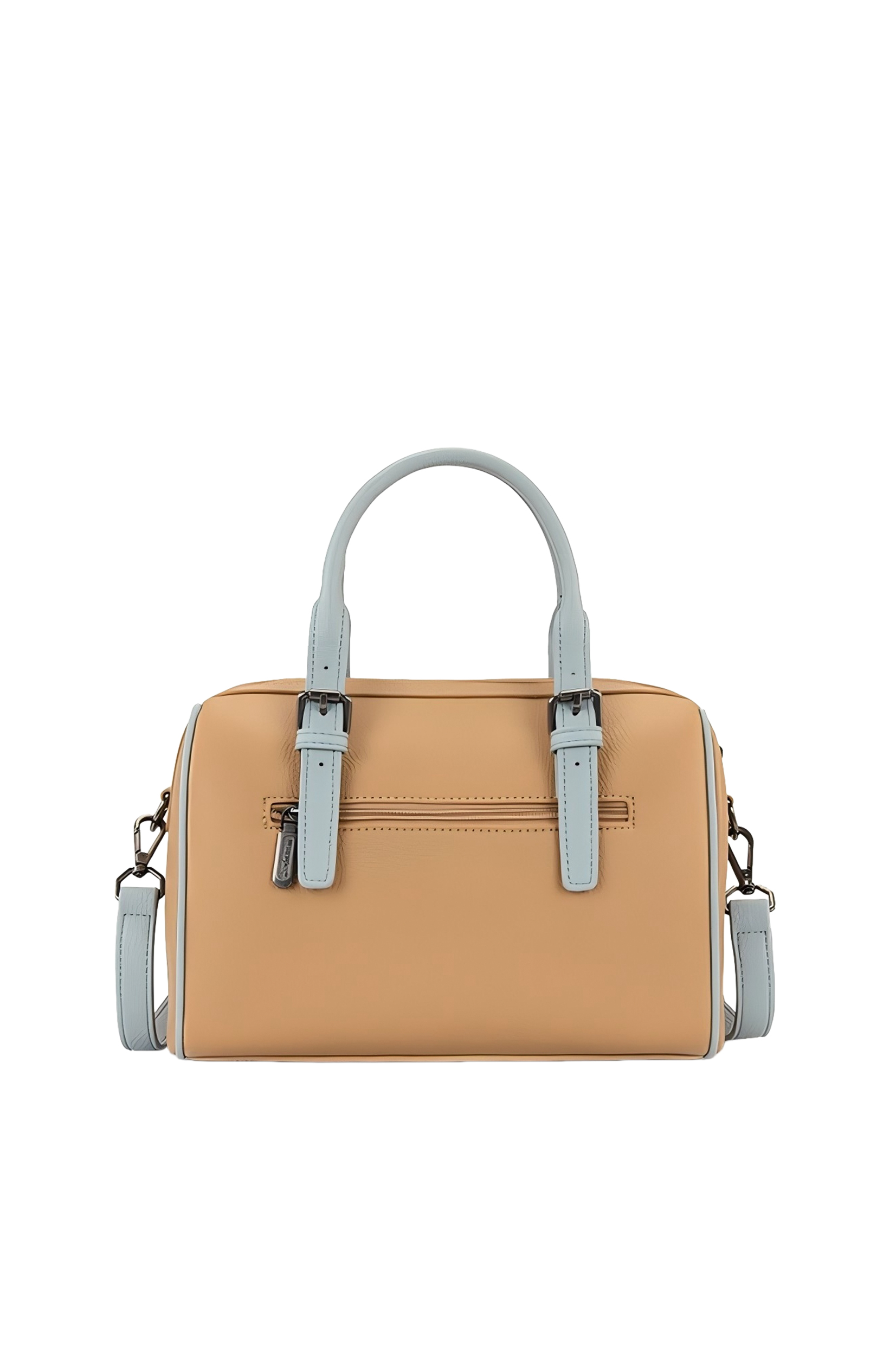 Wrangler Boston Stitch Barrel Bag - Camel/Blue - Image 2
